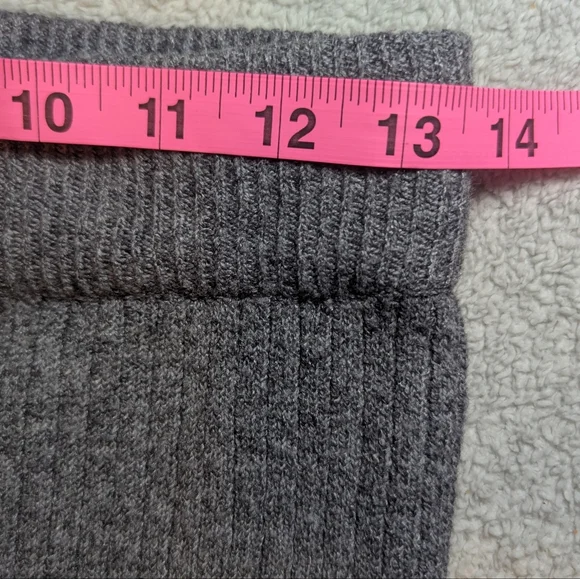 ARDENE Gray Ribbed Knit Wide-Leg Pants - Picture 6 of 7